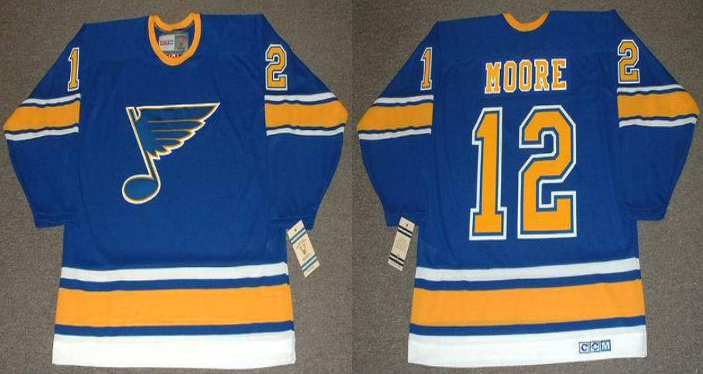 2019 Men St.Louis Blues #12 Moore blue CCM NHL jerseys